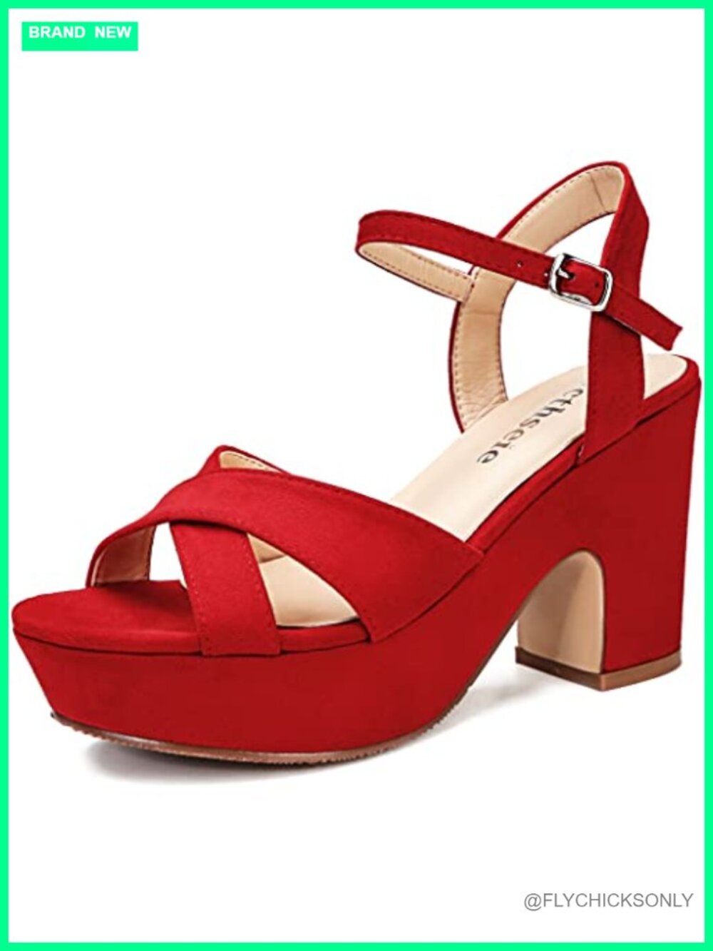 Women's Platform Wedge Sandals Suede Block Chunky High Heel Ankle Strap Open Toe